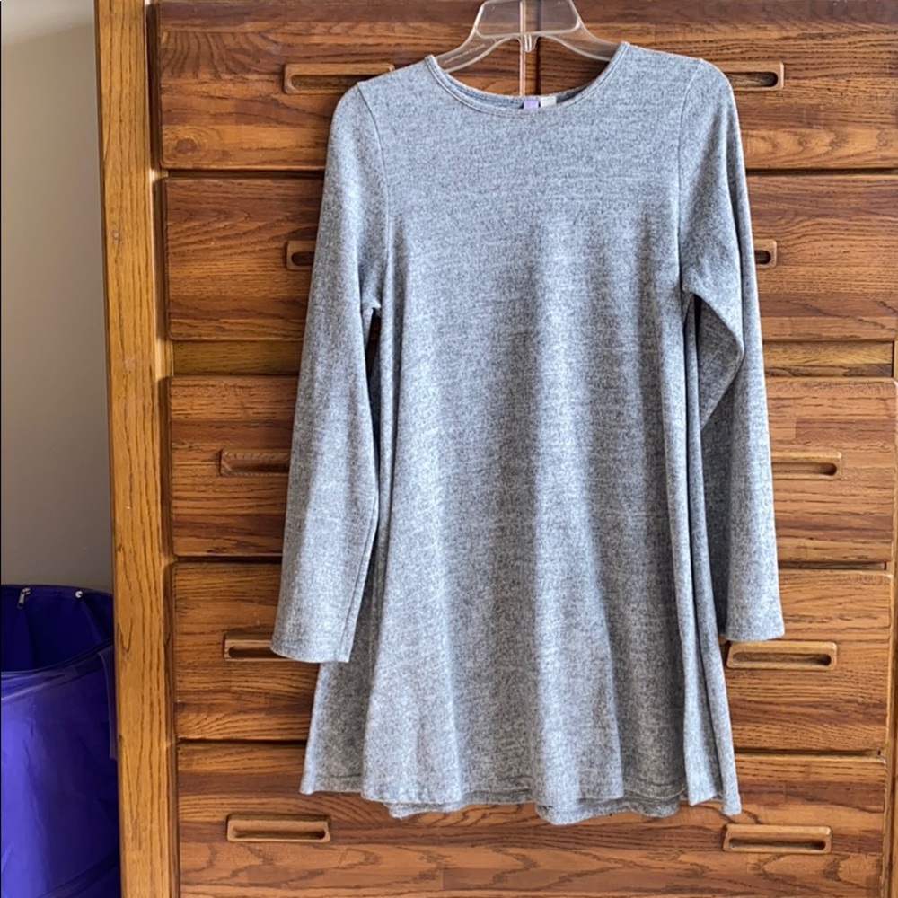 Gray, loose sweater dress